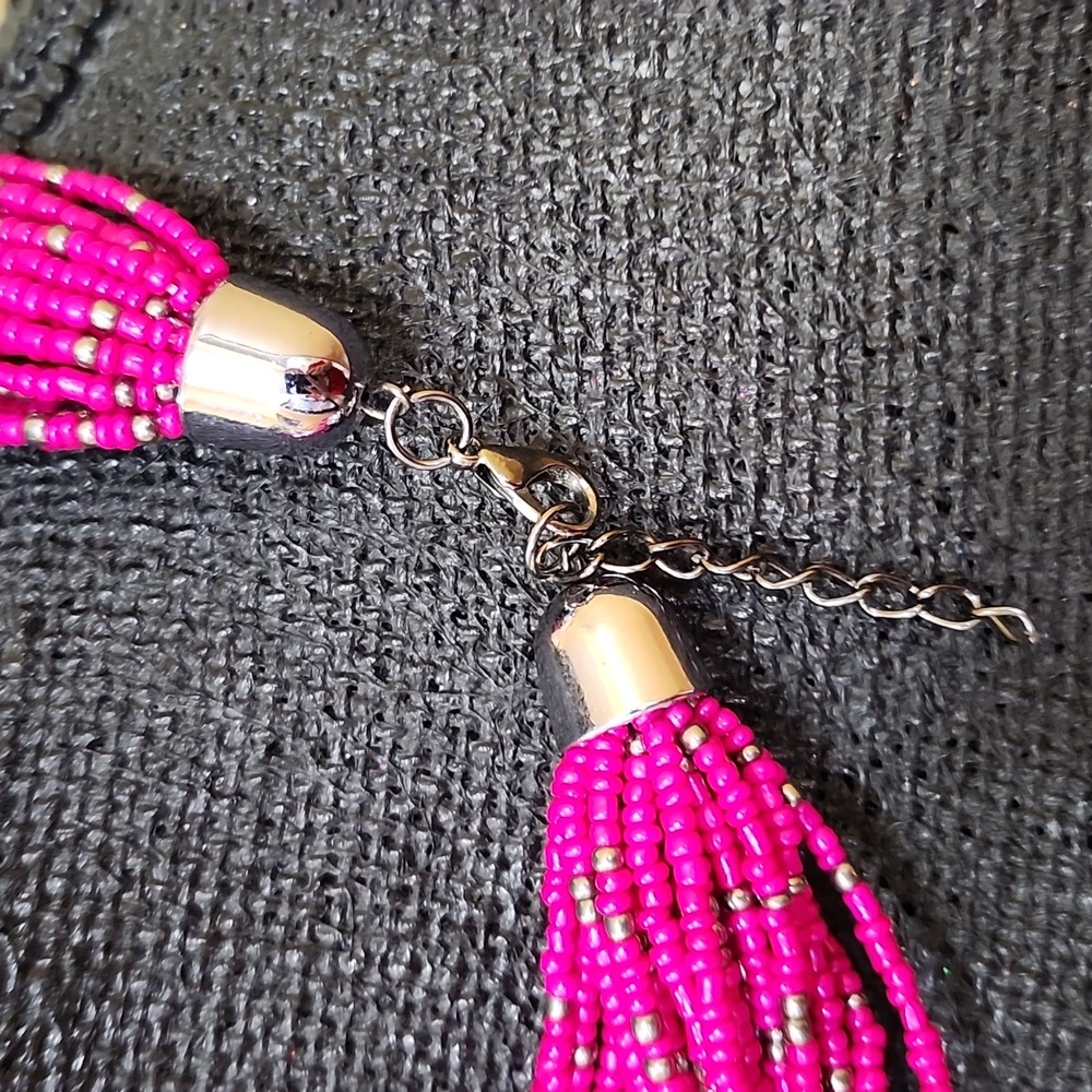 PAPARAZZI 'LET IT BEAD" PINK SEED BEAD NECKLACE - Picture 2 of 3